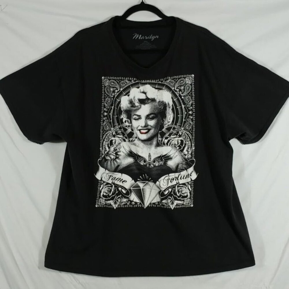 Marilyn Men's Brown Marilyn Monroe Graphic 100% Cotton T-Shirt Size 2XL